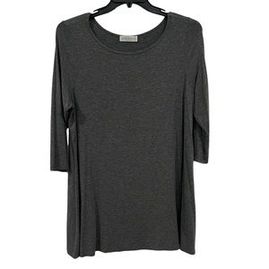 Free to Live Grey 3/4 Sleeve Tunic Grey XL